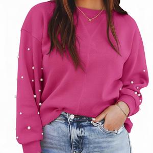 Sudadera Casual para Mujer, Otoño/Invierno, Corte Regular, Poliéster/Algodón, Estampado Sólido, Bordado Frontal, Mangas Antiencogimiento - Product Image 5