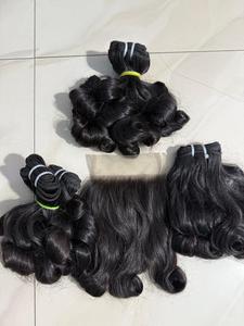 Paquet de cheveux vierges Remy non traités cuticule intacte en vrac double trame cheveux humains bruts du temple indien vague de corps Yaki Fumi - Product Image 2