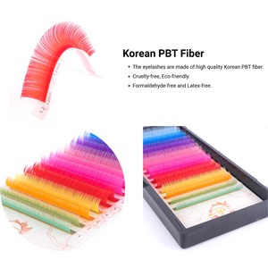 Pestañas de visón de colores, extensiones de pestañas individuales de visón, mega volumen, fibra de alta calidad, coreanas, PBT, etiqueta personalizada al por mayor - Product Image 3