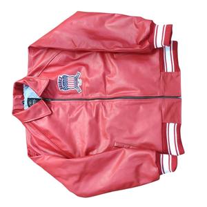Esta es una chaqueta de cuero Avirex Icon en color rojo. - Product Image 1