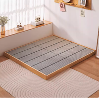 Cama doble minimalista moderna ajustable, dormitorio principal de madera de estilo japonés, cama de suelo Tatami tamaño King, cama de suelo francés Modular