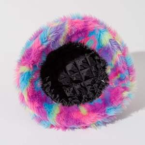 Sombrero de Pescador de Piel Sintética para Mujer SIDDIQUI HOSINEX 2024, Diseño Plano, Color Sólido, Laminado, Casual, Felpa, Sin Costuras, Teñido, Cálido para Invierno, con Lazo y Detalles Desgastados - Product Image 4