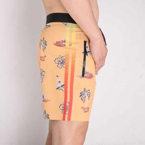 กางเกงว่ายน้ำขาสั้นแบบผูกเชือกสำหรับผู้ชายกางเกงว่ายน้ำขาสั้นแบบแห้งเร็วผ้าโพลีเอสเตอร์แบบ100% - Product Image 3