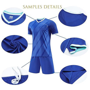 Ensemble de maillot de football personnalisé, maillot de football respirant, short, tenue de sport, kit 100% polyester, séchage rapide - Product Image 3