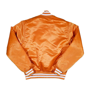 Vente de gros Vestes personnalisées grande taille pour hommes Blouson universitaire blanc pour hommes Blouson aviateur en satin Letterman uni pour homme - Product Image 2