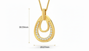 Colgante de Oro de 14K y Diamantes Naturales, 21 Piezas, Corte Brillante Redondo, Diseño de Estrella, para Mujer - Product Image 2