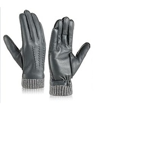 Top tendance hommes femmes hiver cyclisme gants en cuir imperméable doux chaud isolé écran tactile compatibilité décontracté quotidien - Product Image 1