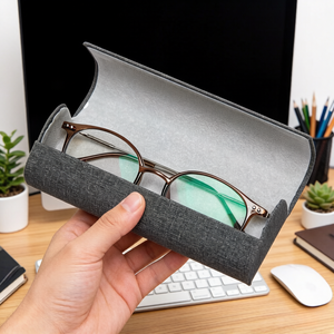 Usine Portable Grand Cadre Myopie Étui À <span class=keywords><strong>Lunettes</strong></span> Haut-Aspect Anti-Pression Nouveau Style PU <span class=keywords><strong>Lunettes</strong></span> Sac avec Impression De Logo Personnalisé - Product Image 2