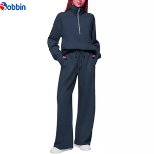 Conjunto de 2 Piezas de Chándal de Moda para Mujer, Otoño Invierno, Sudadera Informal con Capucha, Bolsillos Delanteros, Manga Larga, Color Sólido - Product Image 1