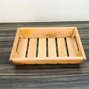Plateau de service en bambou Vintage de qualité supérieure plateau en bois carré de qualité supérieure nouveauté bas quantité minimale de commande vente chaude plateau décoratif de première classe - Product Image 5