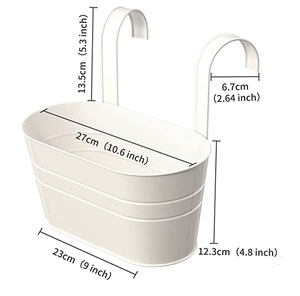 hot sale source galvanized bucket tub <b>rectangle</b> shape with three column outdoor garden planter <b>pot</b> of garden decor - Product Image 6