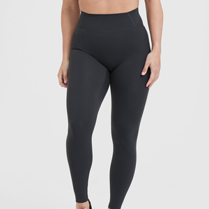 Leggings de yoga noirs pour femmes et filles, taille haute, doux, moulants, effet ventre plat, personnalisables, 23 couleurs, vente en gros - Product Image 1
