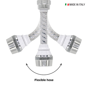Funzione spruzzatore rubinetto cromato girevole schiuma doccia Made in Italy IDROGAS 14cm tubo flessibile Biflex adattatore giunto sferico etichetta privata - Product Image 4