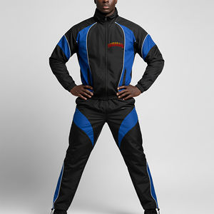 Ensemble veste zippée et jogging surdimensionnés en nylon 100% avec logo sérigraphié personnalisé Combinaison de sport légère à empiècements coupe-vent - Product Image 6