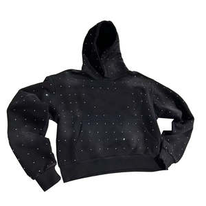 Alta calidad invierno térmico 100% algodón Streetwear ecológico de gran tamaño personalizado Unisex Puff impresión Ácido lavado diamantes de imitación - Product Image 1