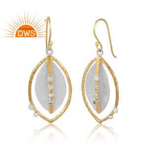 ต่างหูห้อยอัญมณีซิทรีนธรรมชาติชุบทอง18K ดีไซน์ล่าสุดเครื่องประดับอัญมณี - Product Image 2