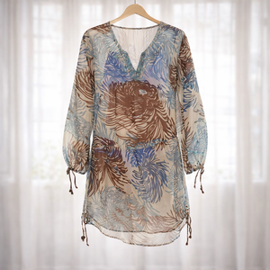 Traje de Baño Deportivo para Mujer, Estilo Veraniego, Estampado de Ondas Naturales, Silueta Envolvente, Secado Rápido, Transpirable, Estampado de Leopardo, para Adultos - Product Image 1