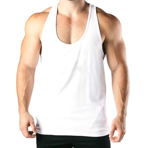 Camisetas sin mangas de punto para hombre más populares para entrenamientos de gimnasio, larguero muscular de culturismo personalizado con decoración de insignia a la venta - Product Image 5