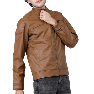 Venta caliente Hombres Ropa Chaqueta de cuero Nueva moda Hombres Chaqueta de cuero a prueba de viento - Product Image 3