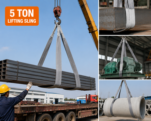 Eslinga de Elevación Plana con Construcción Reforzada de Ojos, 4 Toneladas, Poliéster Industrial, Fabricante Experimentado, OEM y ODM - Product Image 2