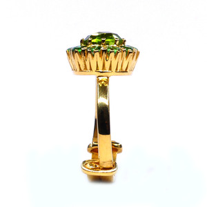 Anillo Esmeralda de estilo clásico de Plata de Ley 925 Peridoto chapado en oro para boda - Product Image 5