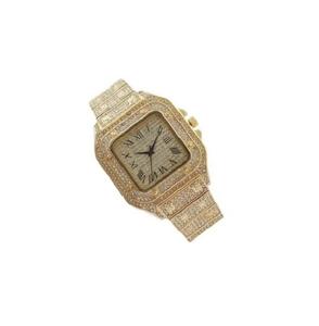 Montre élégante en acier inoxydable avec diamants Moissanite, mouvement à quartz résistant à l'eau, luxe, style glacé, pour les amateurs de mode, meilleurs prix - Product Image 1