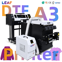 Imprimante DTF pour T-shirts LEAF 24 17 16 13 pouces 60cm 45cm 42cm 33cm 30cm Double Tête avec Secoueur de Poudre, Four de Séchage et Film PET