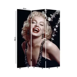 Pantalla plegable de lona de doble cara con fondo negro de Marilyn Monroe - Product Image 5