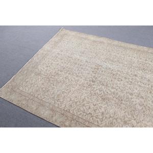 พรมวินเทจขนาดใหญ่ 5.2x8.5 ฟุต พรมตุรกี พรมลายพรางสีเบจ - Product Image 5