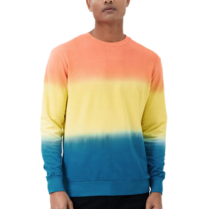 Custom Street wear tie-dye crewneck sudaderas colorido teñido hombres básicos de algodón mezclado tie Dye cuello redondo sudadera streetwear - Product Image 1