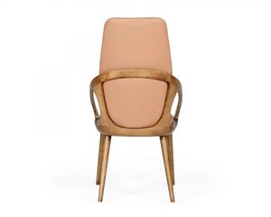 Chaise de salle à manger au design moderne Cadre en bois de teck massif avec assise et dossier rembourrés pour usage intérieur et extérieur pour appartement - Product Image 3