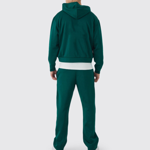 Heavyweight 100% algodón hombres Casual deportes de dos piezas con capucha pantalones de chándal conjunto Boxy Fit colección de invierno importado de Pakistán - Product Image 2