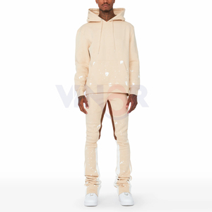 Joggers amples 2 pièces survêtement unisexe Streetwear Vintage survêtement impression personnalisée lavage à l'acide surdimensionné survêtements lourds pour hommes - Product Image 1