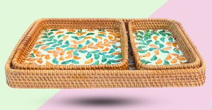 Bandeja de almacenamiento de cerámica con Incrustaciones de nácar con borde de nube, multifunción plegable de lujo moderno para organización del hogar - Product Image 5