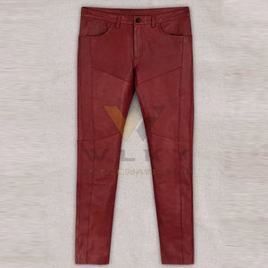 กางเกงหนังผู้ชายทรงสลิมฟิต แฟชั่นลำลอง หนังแท้ คุณภาพดีที่สุด - Product Image 2