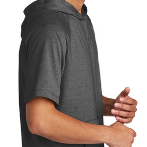 เสื้อฮู้ดลำลองผ้าฝ้ายขนแกะโพลีเอสเตอร์สำหรับผู้ชายมีโลโก้แบบกำหนดเองพิมพ์ดิจิตอลน้ำหนักหนาแขนสั้นสำหรับฤดูหนาว - Product Image 4