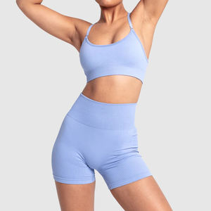 Sujetador deportivo de verano transpirable ligero sin costuras de alto soporte para mujer, estampado de logotipo personalizado, gimnasio, Fitness, talla grande Reversible - Product Image 6