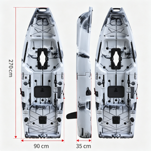 Kayak Desmontable con <span class=keywords><strong>Pedales</strong></span> de PVC, Bote de Pesca Plegable, Canoa Inflable Ligera para Ríos y Lagos - Product Image 5