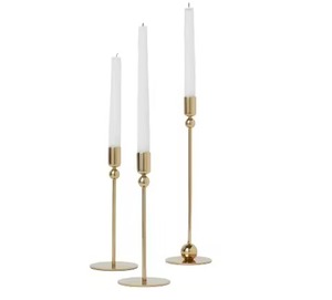 Golden Metal <b>Candle</b> <b>Holder</b> Minimalist Table Decor Piece for Bedroom and Interior Styling - Product Image 4