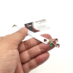 Top Selling 90 Degree Slim Boot <b>Tweezers</b> Sustainable Stainless Steel for <b>Manicure</b> Eyelash Extensions Cherry Charm White Gold - Product Image 2