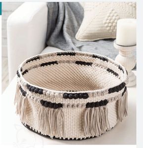 Panier en corde macramé élégant pour étagères ouvertes, améliorant l'organisation avec une touche décorative - Product Image 6