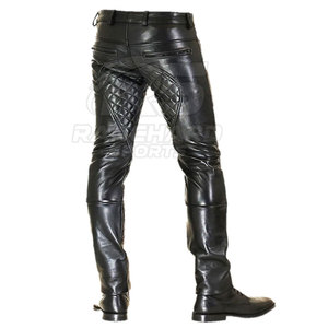 Men Leather Pants Lightweight Casual Dark Eco-Friendly Breathable Trendy Slim Fit Classic Modern Style - Product Image 2