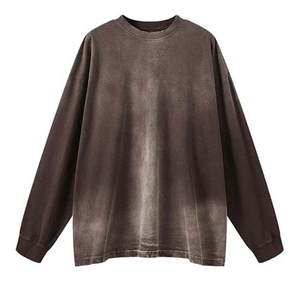 Best Fashionable Streetwear Warm Heavyweight Men Sweatshirts Men's Cotton Oversized Vintage Acid <b>Washed</b> Sweatshirts OEM - Product Image 4