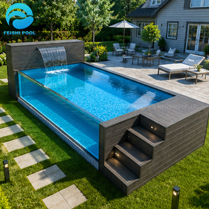 Nuovo Design di lusso fuori terra Piscina Piscina all'aperto WPC Piscina Piscina Piscina casa cortile in <span class=keywords><strong>vetroresina</strong></span> Piscina all'ingrosso - Product Image 2