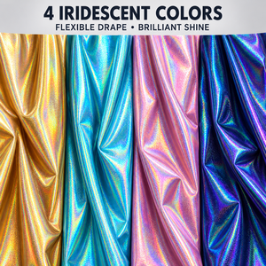 Tissu métallique holographique extensible en gros pour costumes de danse, maillots de bain et vêtements de mode - Product Image 2