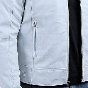 Veste en cuir pour homme de qualité supérieure, coupe ajustée, taille personnalisée, cuir de vache véritable souple, col montant, design vintage tendance, service OEM - Product Image 4