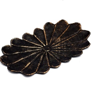 Nouveau plateau de service de nourriture de forme ronde noire en métal solide conçu avec plateau de produit d'ustensiles de cuisine fini enduit de poudre pour la maison - Product Image 3