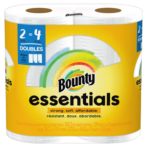 Serviettes en papier multipliées Bounty Essentials Select-A-Size blanches, 2 plis, en pâte de bois vierge, 2 rouleaux doubles, douces et absorbantes pour la cuisine - Product Image 6
