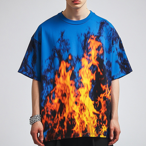 T-shirt oversize personnalisé 100% coton pour hommes Motif solide Grande taille Big Tall Tee Shirt Regular Fit 180 Grammes Poids Respirant - Product Image 1