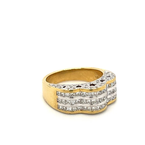 Anillo de racimo de estrellas de diamantes de corte princesa en anillo de diamantes de moissanita de corte Natural chapado en oro amarillo de 18K real para mujer - Product Image 4
